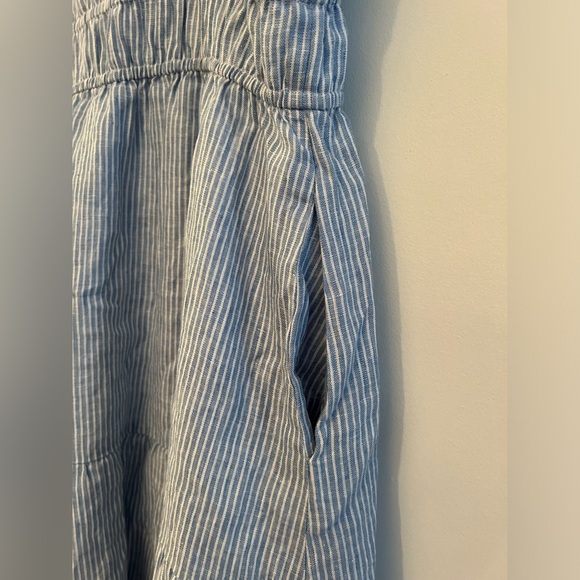 NWT Amour Vert Elio Linen Midi Dress, Blue Natural Stripe - Picture 6 of 11